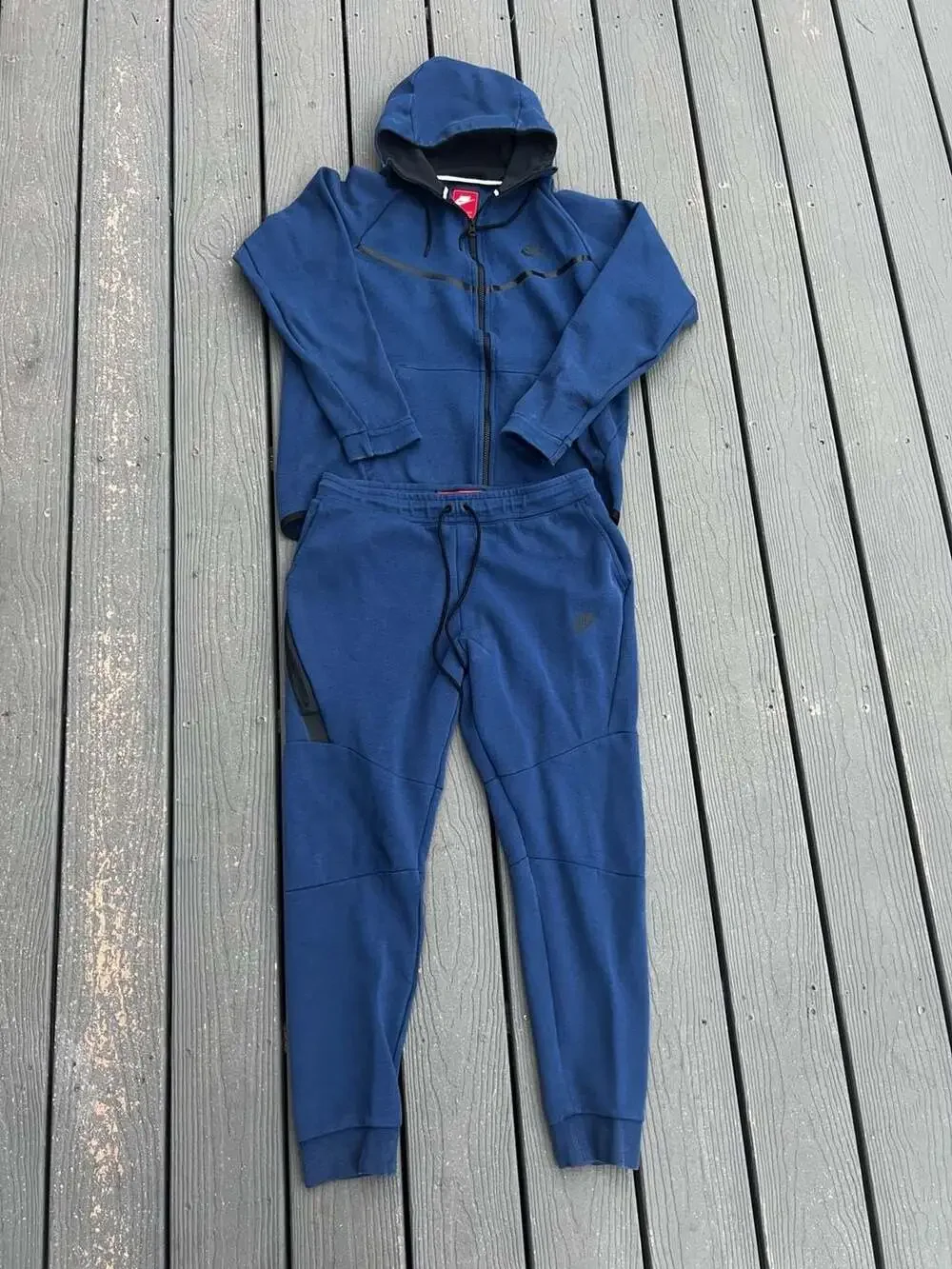 Nike Sportswear Tech Fleece Full-Zip Hoodie and Sweat Pants Set in Midnight Navy